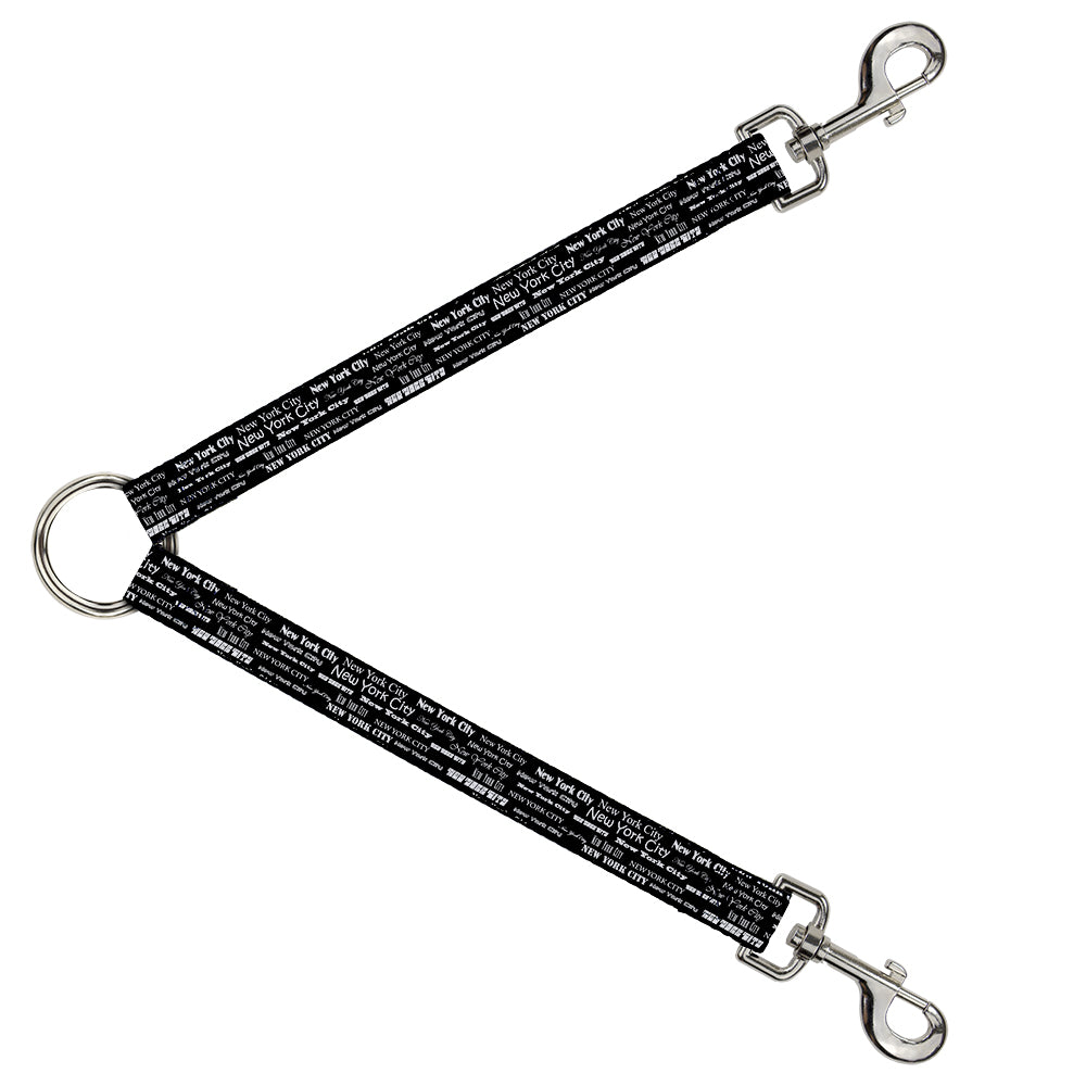 Dog Leash Splitter - New York City Black/White Dog Leash Splitters Buckle-Down   
