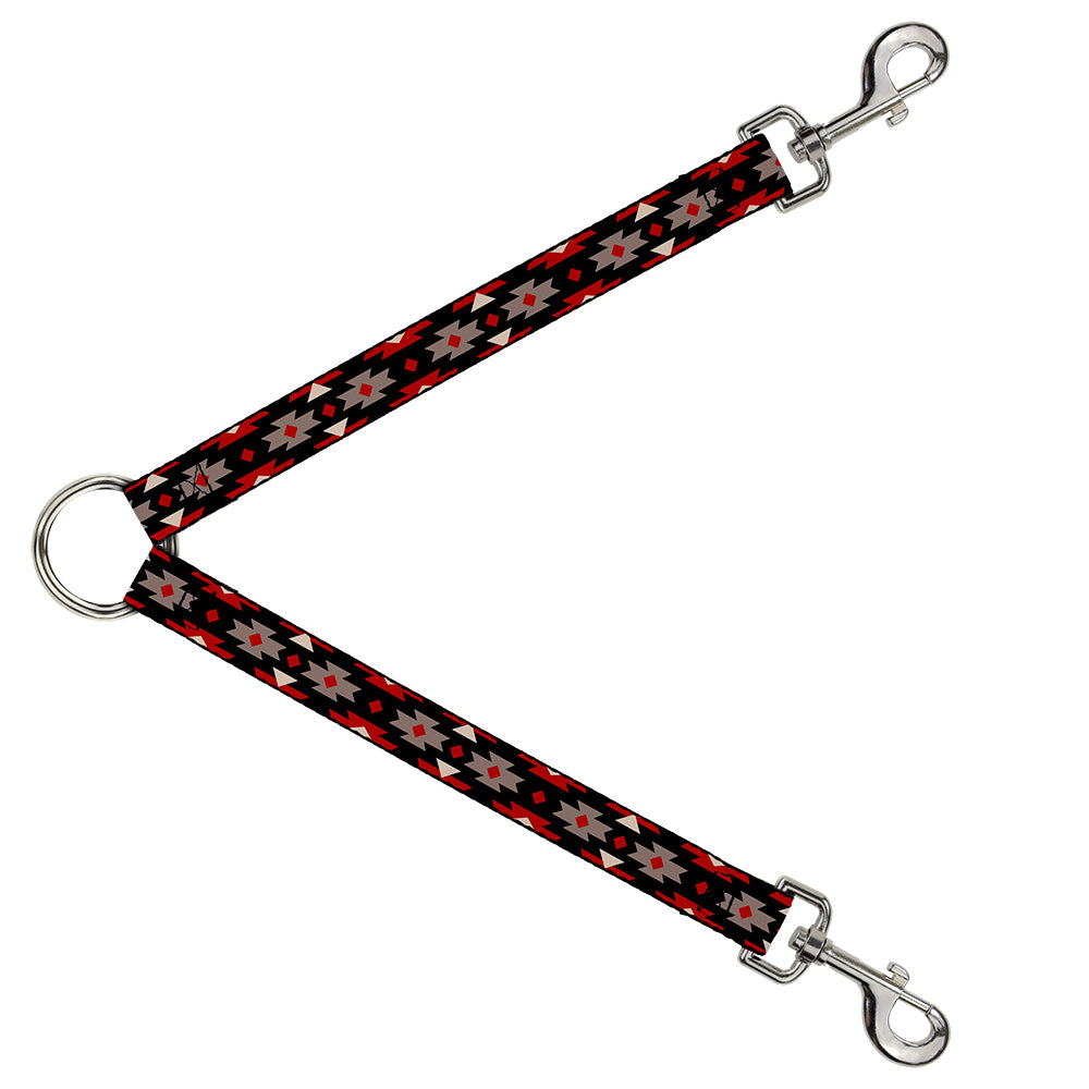 Dog Leash Splitter - Navajo Red/Black/Gray/Red Dog Leash Splitters Buckle-Down   
