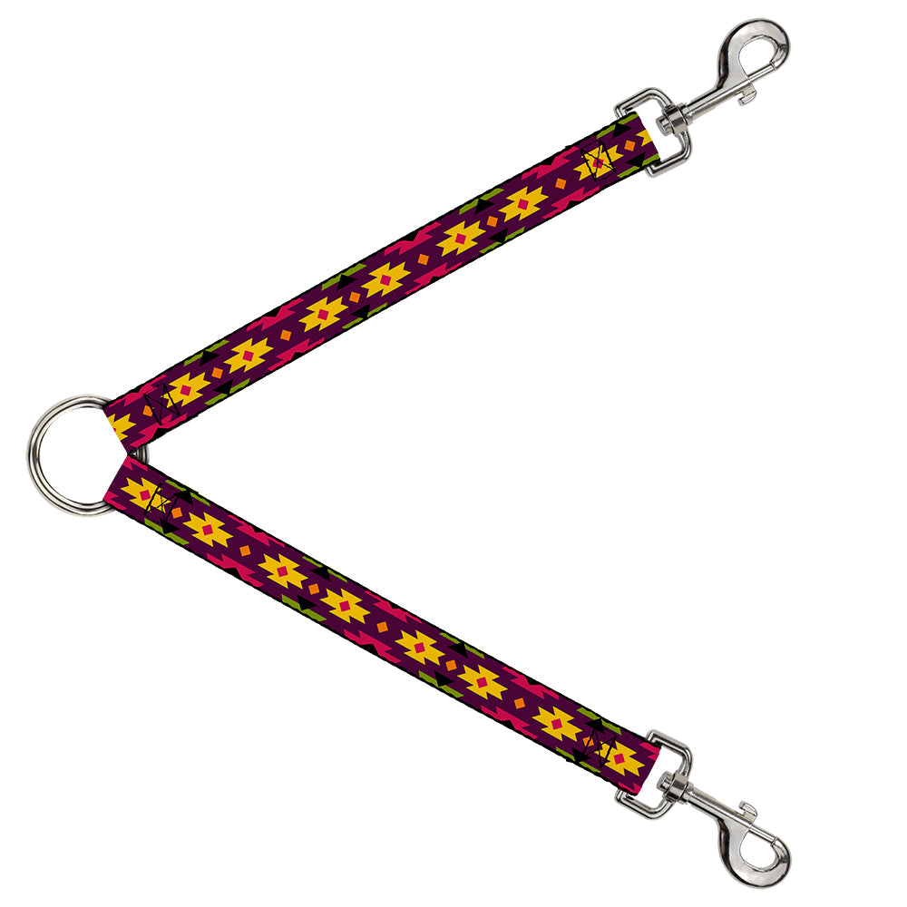 Dog Leash Splitter - Navajo Orange/Purple/Yellow/Pink/Green/Black Dog Leash Splitters Buckle-Down   