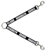 Dog Leash Splitter - New York's Five Burroughs Bold Black/White Dog Leash Splitters Buckle-Down   