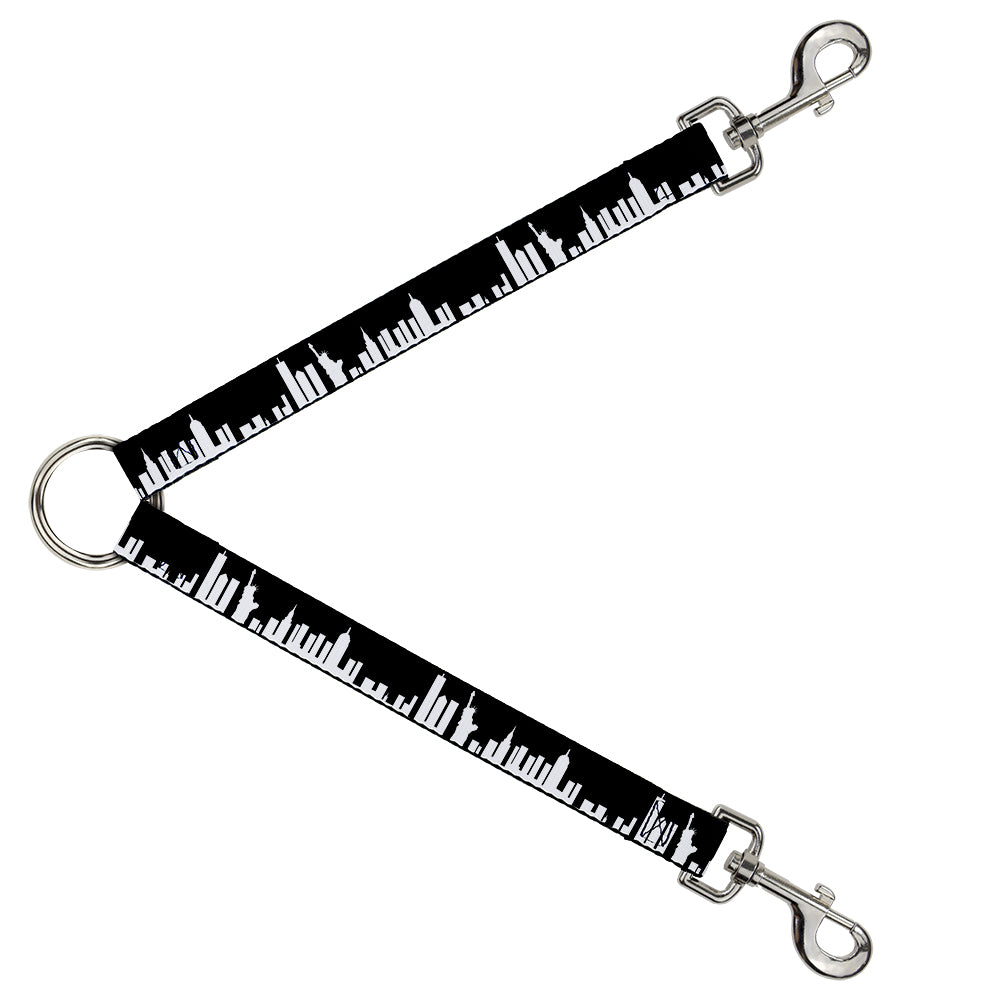 Dog Leash Splitter - New York Solid Skyline Black/White Dog Leash Splitters Buckle-Down   
