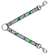 Dog Leash Splitter - New Jersey Shore Towns Black/Multi Color/White Dog Leash Splitters Buckle-Down   