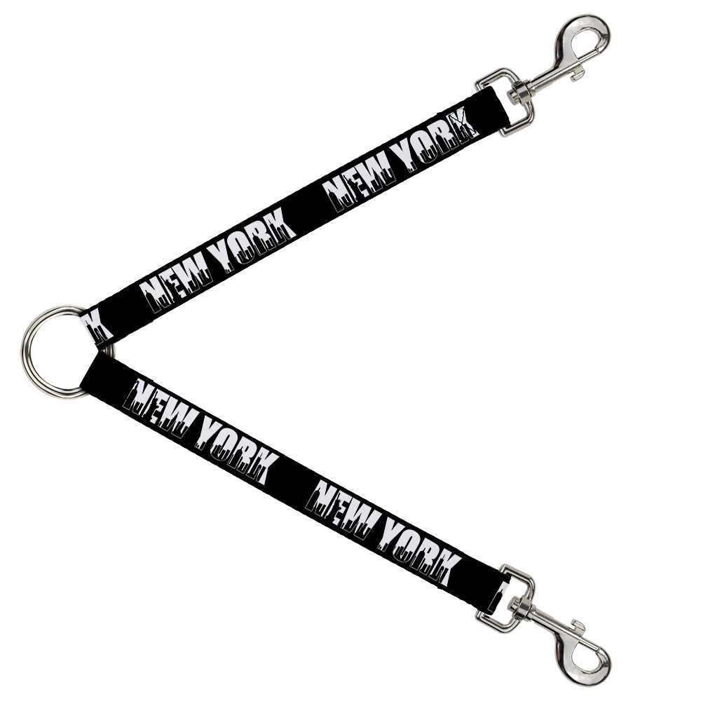 Dog Leash Splitter - NEW YORK Bold/Skyline Silhouette Black/White/Black Dog Leash Splitters Buckle-Down   