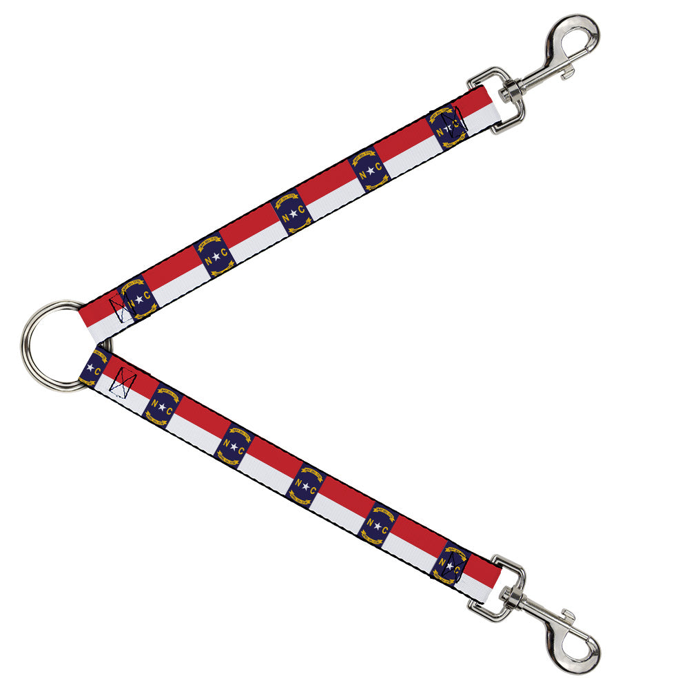 Dog Leash Splitter - North Carolina Flag Continuous Repeat Dog Leash Splitters Buckle-Down   