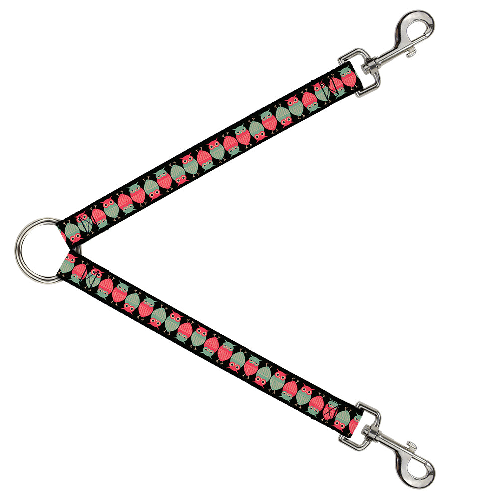 Dog Leash Splitter - Owls Flip Black/Mauve/Sage Dog Leash Splitters Buckle-Down   