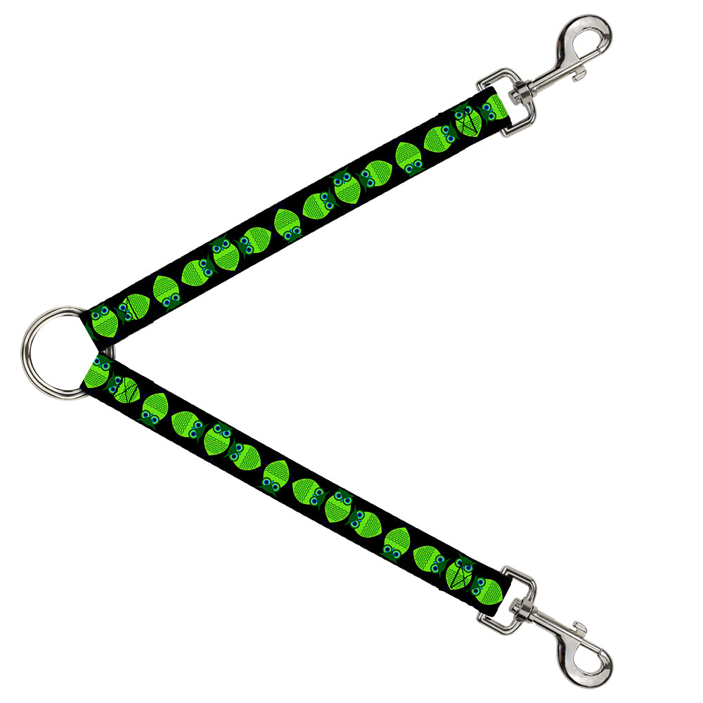 Dog Leash Splitter - Owls Spin Black/Green Dog Leash Splitters Buckle-Down   