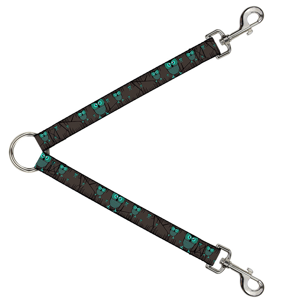 Dog Leash Splitter - Owls in Trees Turquoise Dog Leash Splitters Buckle-Down   