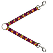 Dog Leash Splitter - Owls Striped w/Swirls Purple Dog Leash Splitters Buckle-Down   