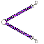 Dog Leash Splitter - Owl Eyes Black/Purples/Pinks Dog Leash Splitters Buckle-Down   