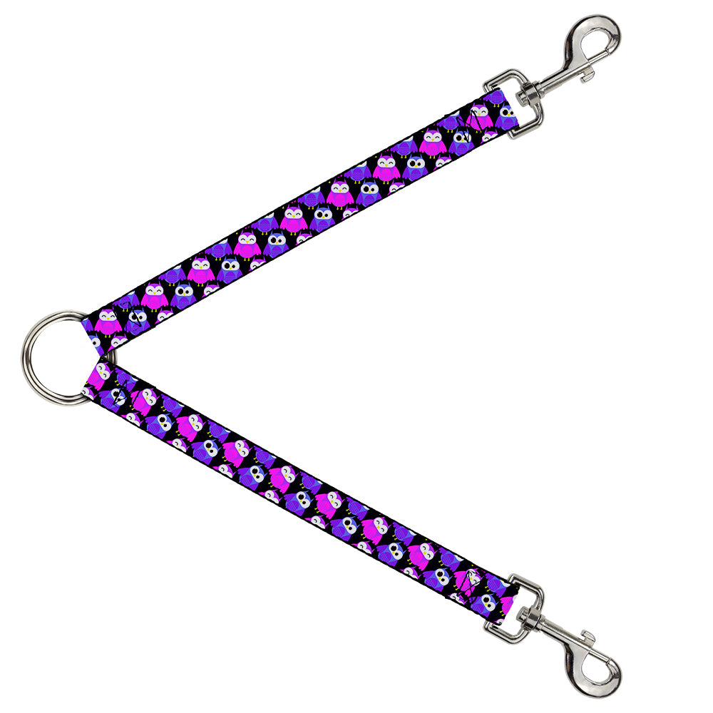Dog Leash Splitter - Owl Eyes Black/Purples/Pinks Dog Leash Splitters Buckle-Down   