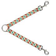 Dog Leash Splitter - Owl Eyes Yellow/Reds/Blues Dog Leash Splitters Buckle-Down   