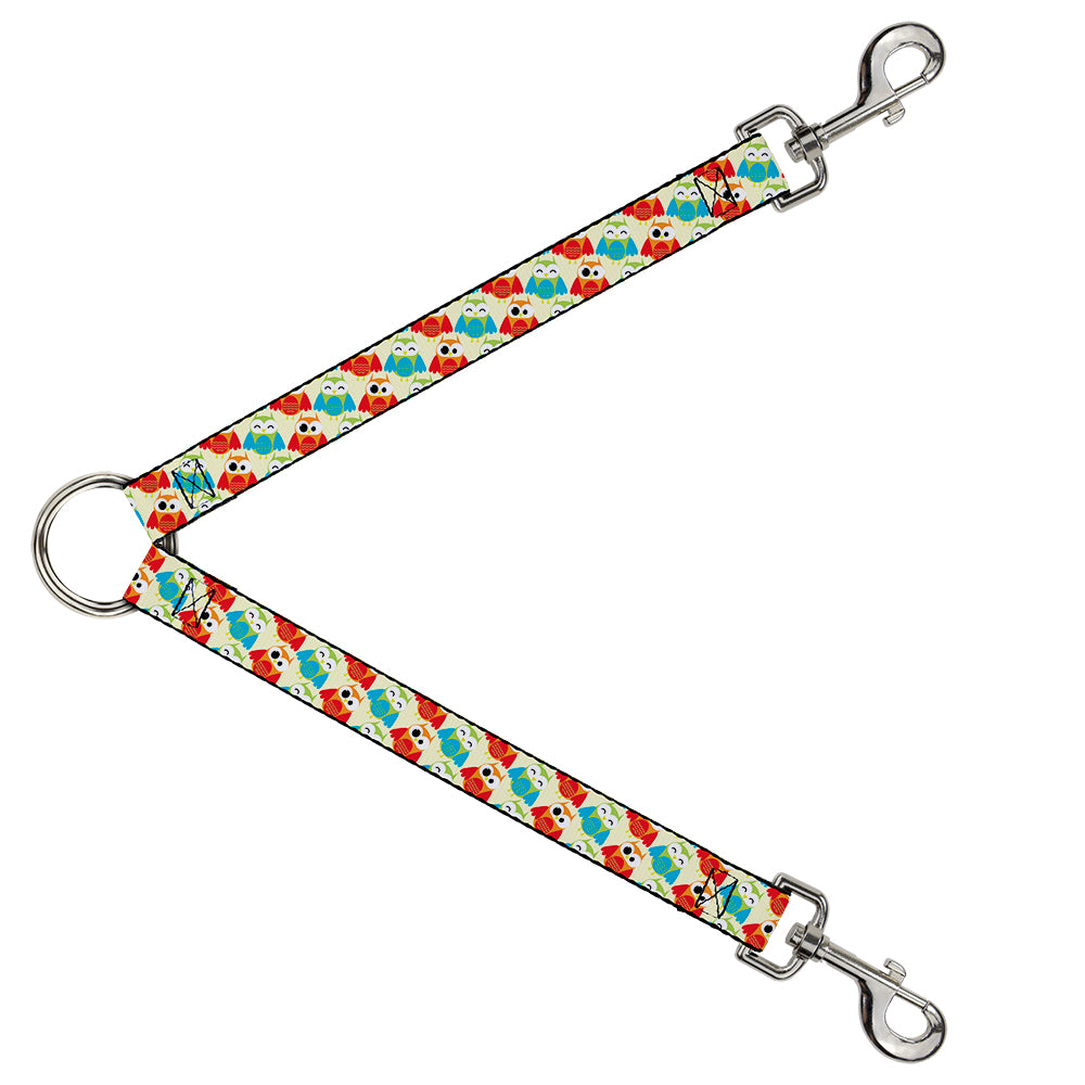 Dog Leash Splitter - Owl Eyes Yellow/Reds/Blues Dog Leash Splitters Buckle-Down   