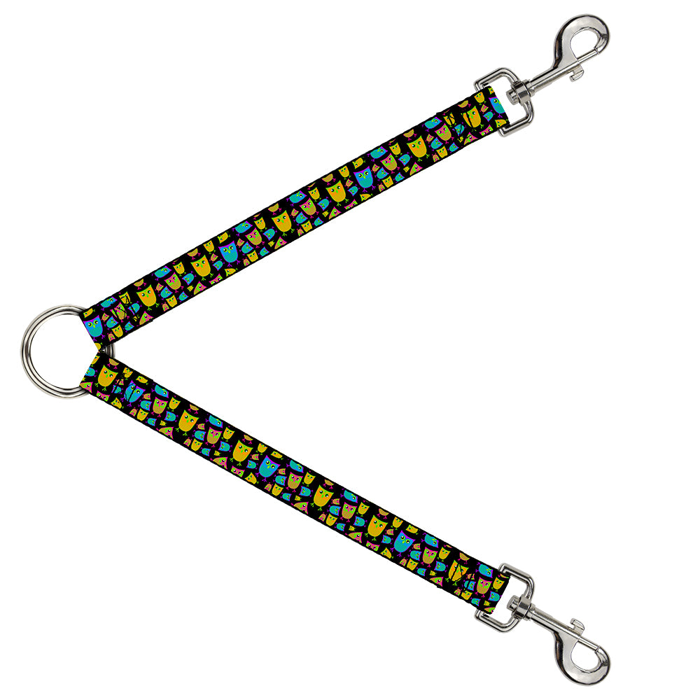 Dog Leash Splitter - Owls Black/Multi Neon Dog Leash Splitters Buckle-Down   