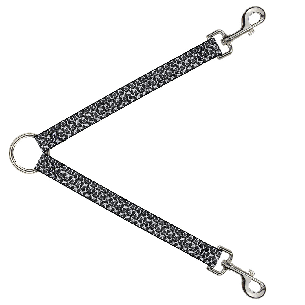 Dog Leash Splitter - Owls Monogram Black/White Dog Leash Splitters Buckle-Down   