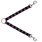 Dog Leash Splitter - Owls Black/Fuchsia/Purple/Turquoise Dog Leash Splitters Buckle-Down   