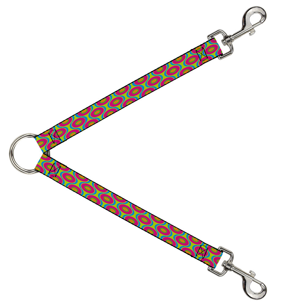 Dog Leash Splitter - Ogee Lime/Blue/Fuchsia/Orange Dog Leash Splitters Buckle-Down   