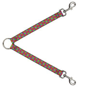 Dog Leash Splitter - Ogee Lime/Blue/Fuchsia/Orange Dog Leash Splitters Buckle-Down   
