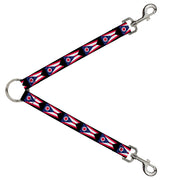 Dog Leash Splitter - Ohio Flag Repeat Black Dog Leash Splitters Buckle-Down   