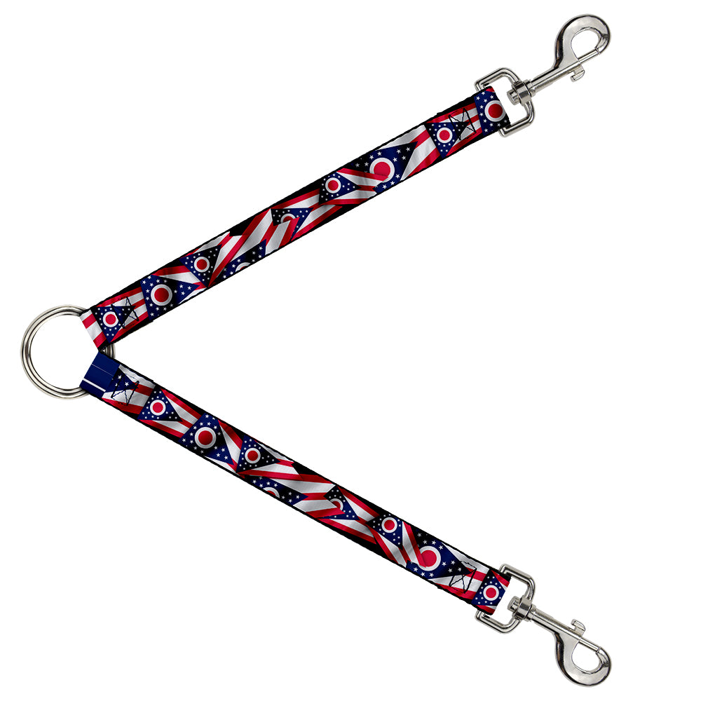 Dog Leash Splitter - Ohio Flags Stacked Dog Leash Splitters Buckle-Down   