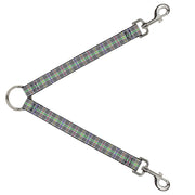 Dog Leash Splitter - Plaid Gray/Multi Neon Dog Leash Splitters Buckle-Down   