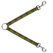 Dog Leash Splitter - Plaid Black/Multi Neon Dog Leash Splitters Buckle-Down   