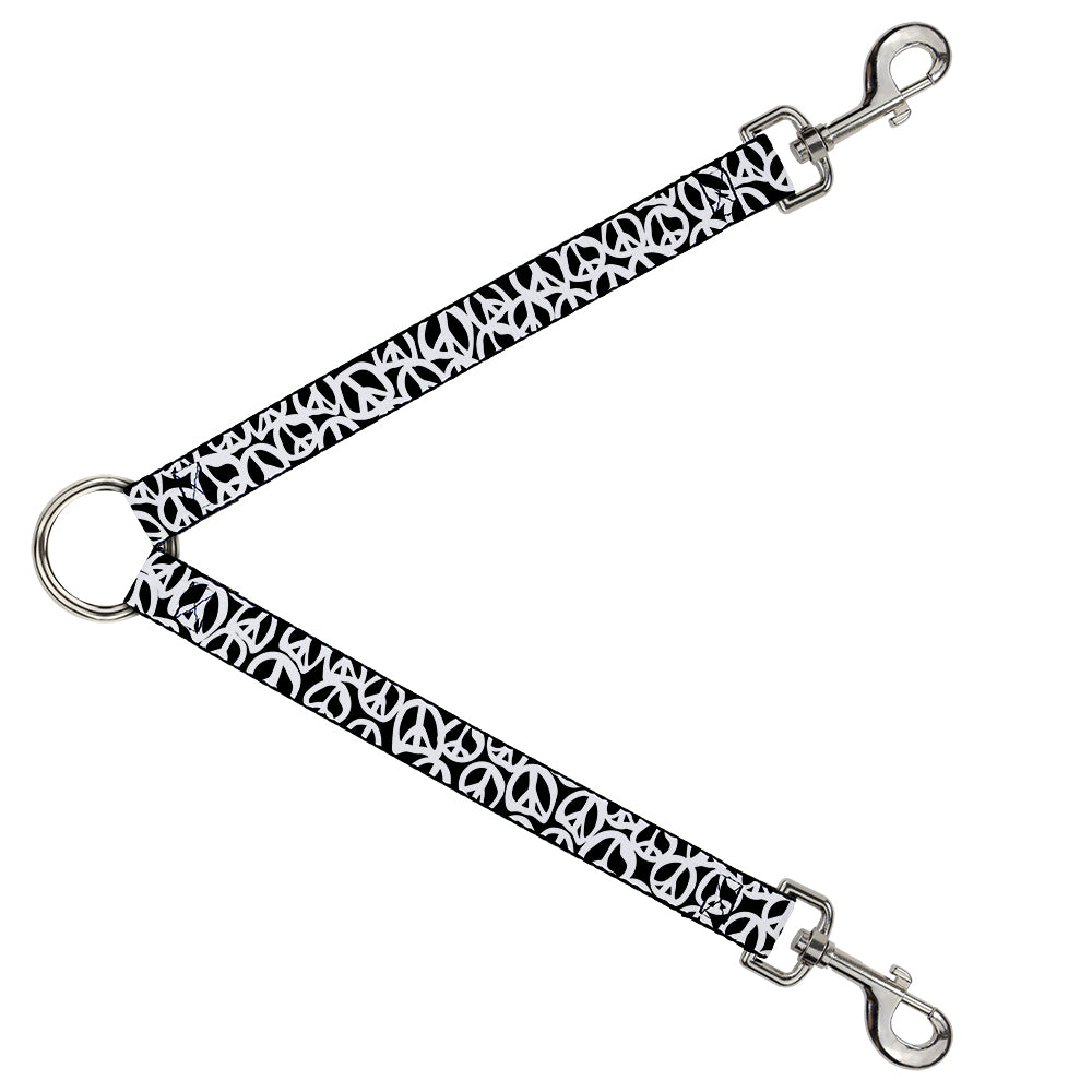 Dog Leash Splitter - Peace Black/White Dog Leash Splitters Buckle-Down   