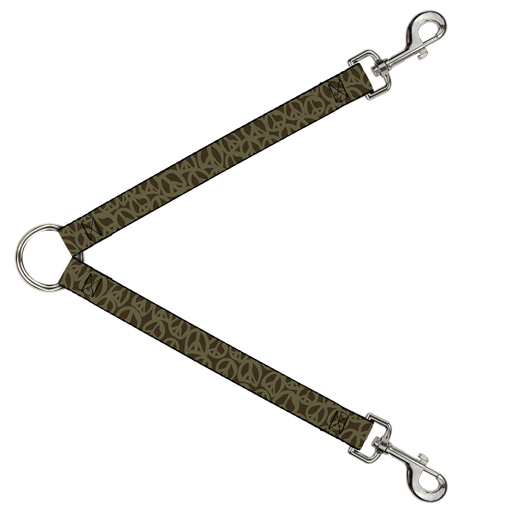 Dog Leash Splitter - Peace Brown/Olive Dog Leash Splitters Buckle-Down   