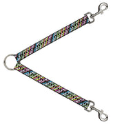 Dog Leash Splitter - Peace Black/Multi Stripes Dog Leash Splitters Buckle-Down   