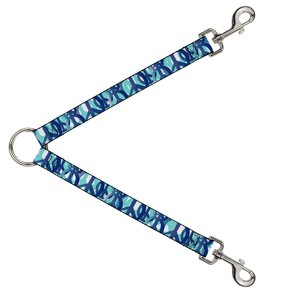 Dog Leash Splitter - Peace Dots White/Blue Dog Leash Splitters Buckle-Down   