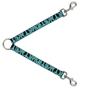 Dog Leash Splitter - Peace Sketch Black/Baby Blue Dog Leash Splitters Buckle-Down   