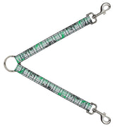 Dog Leash Splitter - Plaid Curls White/Black/Gray/Green Dog Leash Splitters Buckle-Down   