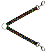 Dog Leash Splitter - Peace Heart Black/Rainbow Ombre Dog Leash Splitters Buckle-Down   