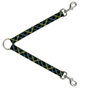 Dog Leash Splitter - Plaid Black/Yellow/Turquoise/Gray Dog Leash Splitters Buckle-Down   