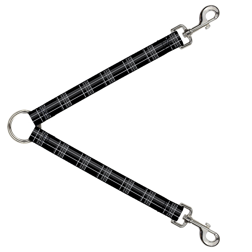 Dog Leash Splitter - Plaid Black/Gray Dog Leash Splitters Buckle-Down   