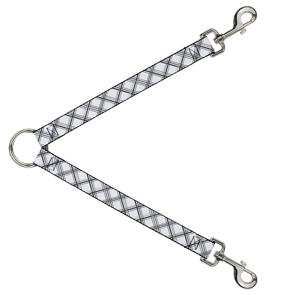 Dog Leash Splitter - Plaid X White/Gray Dog Leash Splitters Buckle-Down   