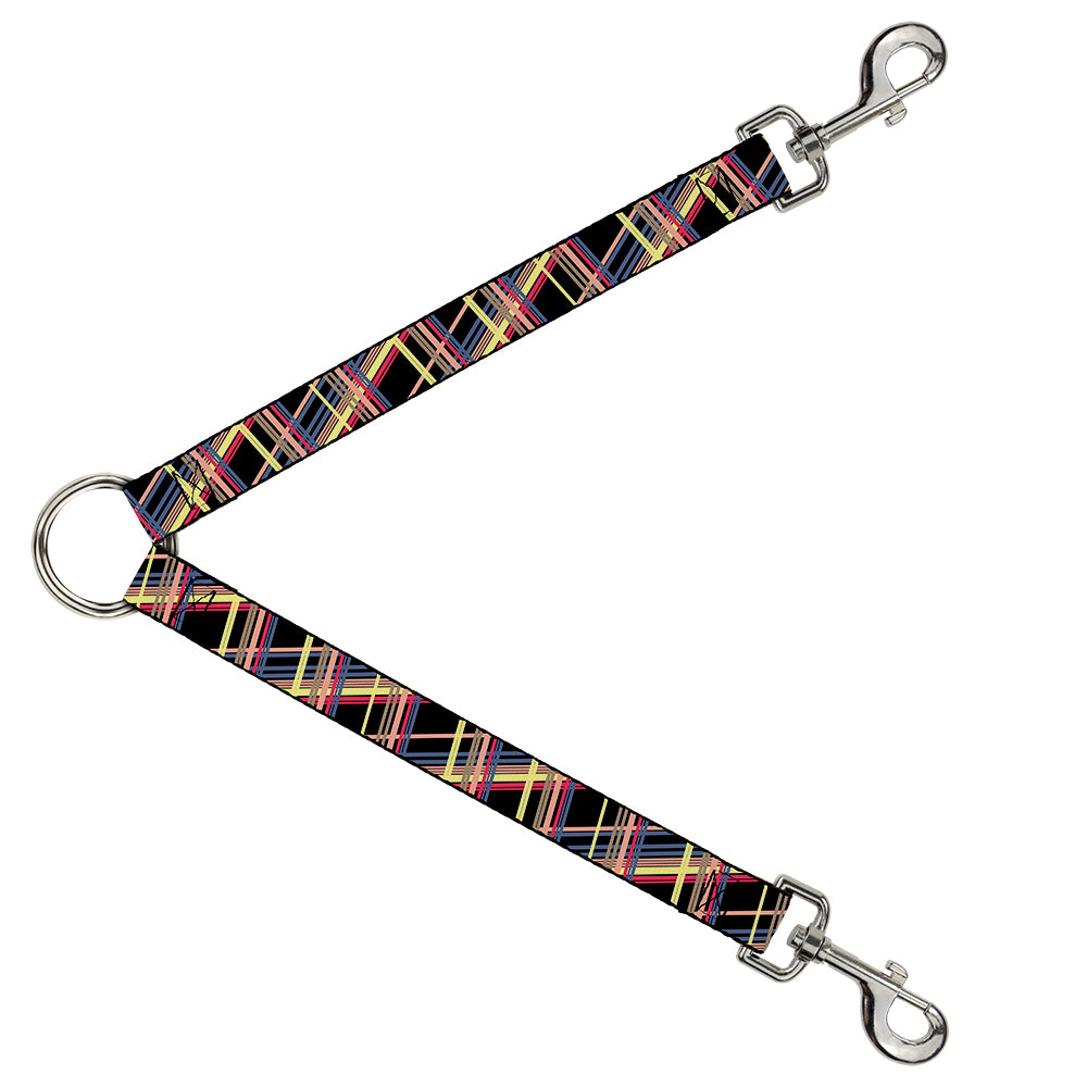 Dog Leash Splitter - Plaid Black/Yellow/Red/Blue/Orange Dog Leash Splitters Buckle-Down   