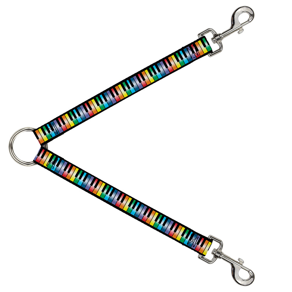 Dog Leash Splitter - Piano Keys Rainbow Dog Leash Splitters Buckle-Down   
