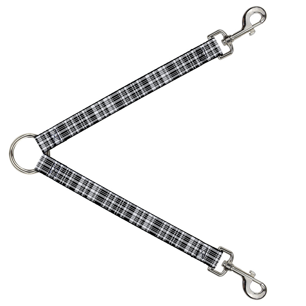 Dog Leash Splitter - Plaid Black/White Dog Leash Splitters Buckle-Down   