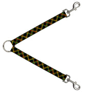 Dog Leash Splitter - Plaid X Rasta Dog Leash Splitters Buckle-Down   