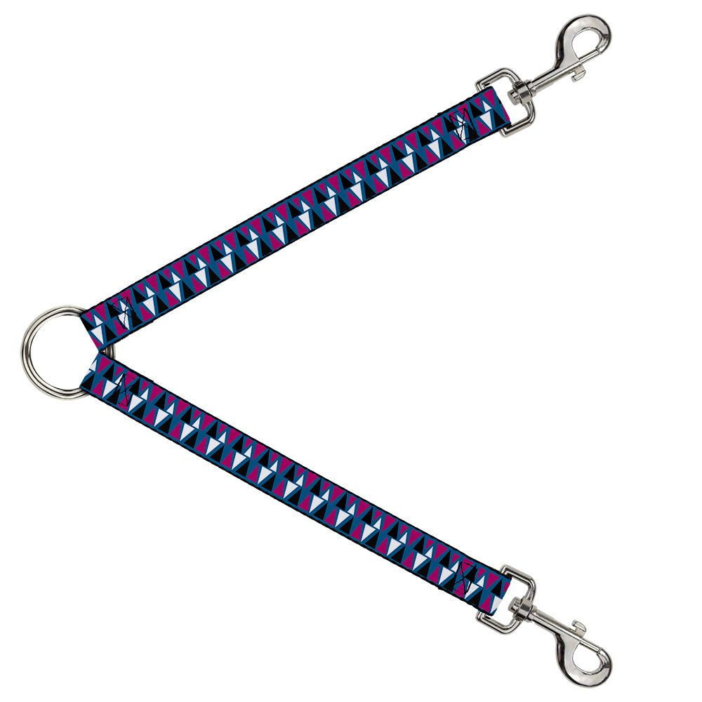 Dog Leash Splitter - Peaks Turquoise/Fuchsia/Black/White Dog Leash Splitters Buckle-Down   