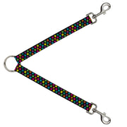 Dog Leash Splitter - Paw Print Black/Multi Color Dog Leash Splitters Buckle-Down   