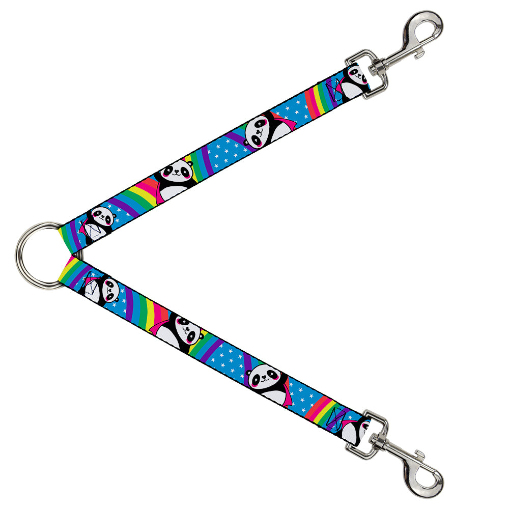 Dog Leash Splitter - Pandas & Rainbows w/Stars Dog Leash Splitters Buckle-Down   