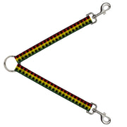 Dog Leash Splitter - Plaid Black/Rasta Dog Leash Splitters Buckle-Down   