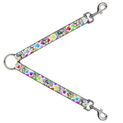 Dog Leash Splitter - Puppies w/Paw Prints White/Multi Color Dog Leash Splitters Buckle-Down   