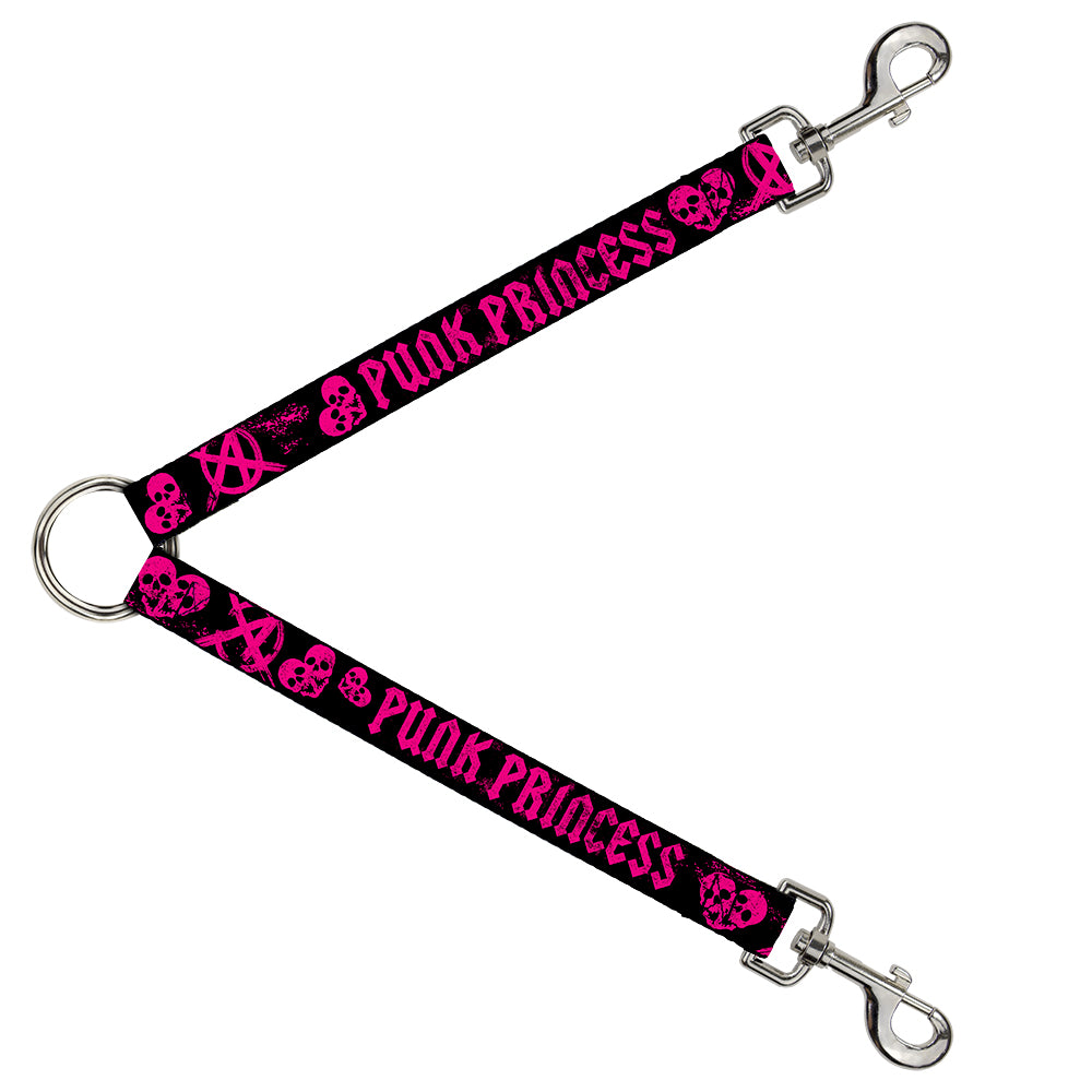 Dog Leash Splitter - Punk Princess Black/Fuchsia Dog Leash Splitters Buckle-Down   