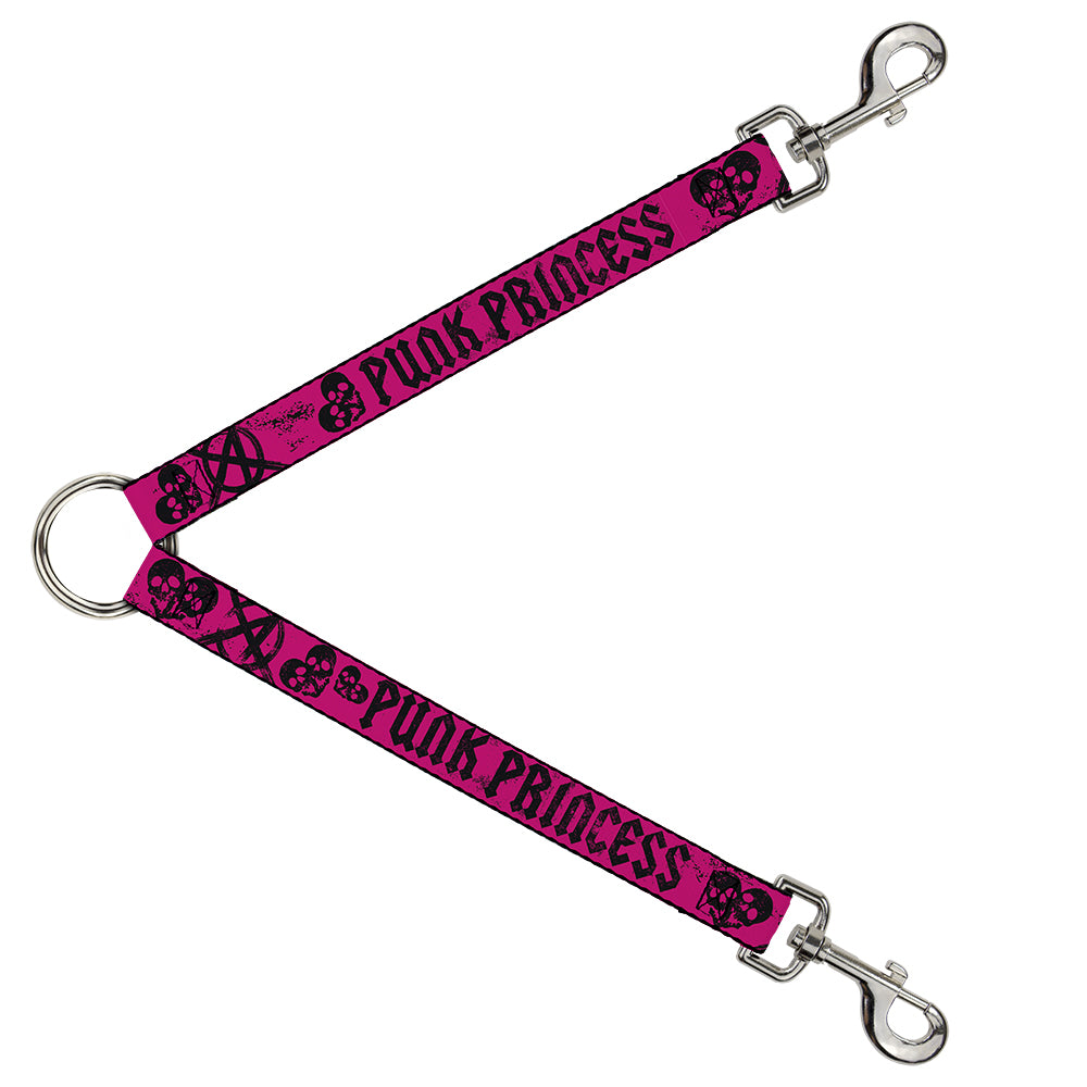Dog Leash Splitter - Punk Princess Fuchsia/Black Dog Leash Splitters Buckle-Down   