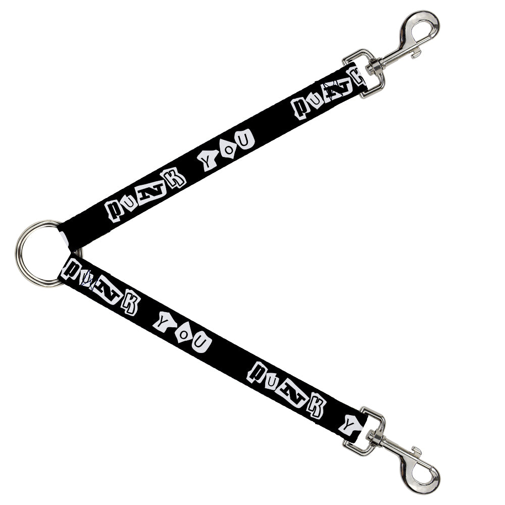 Dog Leash Splitter - Punk You Black/White Dog Leash Splitters Buckle-Down   