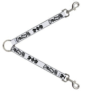 Dog Leash Splitter - Punk You White/Black Dog Leash Splitters Buckle-Down   