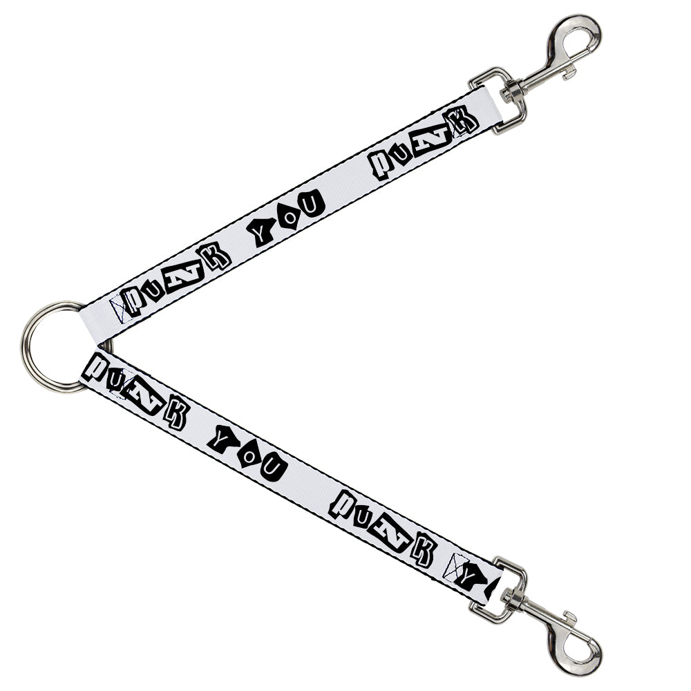 Dog Leash Splitter - Punk You White/Black Dog Leash Splitters Buckle-Down   