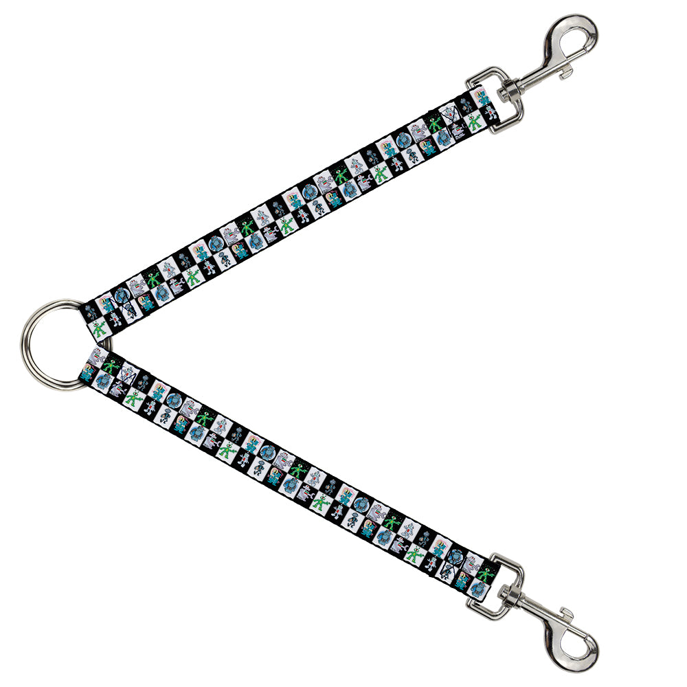 Dog Leash Splitter - Robot Checkers Black/White Dog Leash Splitters Buckle-Down   